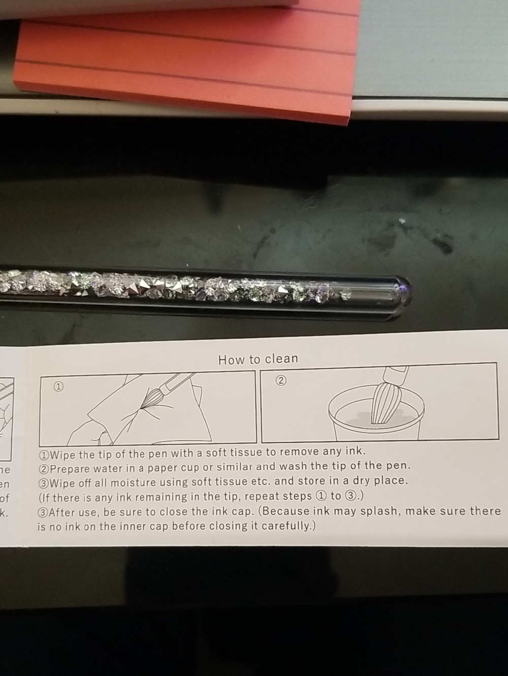 Glass Dip Pen - Green & Silver - Picture 3 of 5